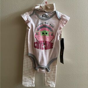 3 piece Baby Yoda 3-6M set
